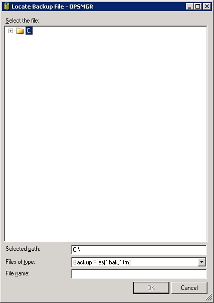 Locate Backup File(SQL Server 2005)