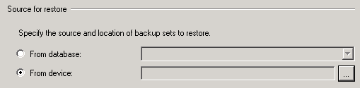 Source for restore(SQL Server 2005)