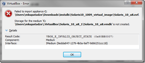 Virtual Box Error