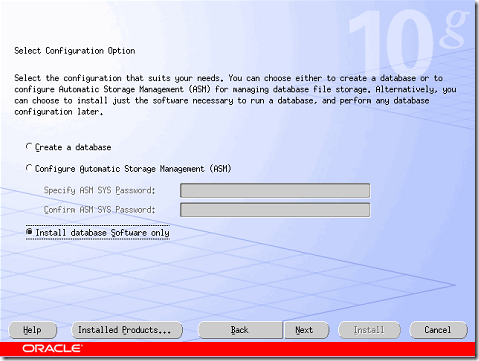 Select Configuration Option