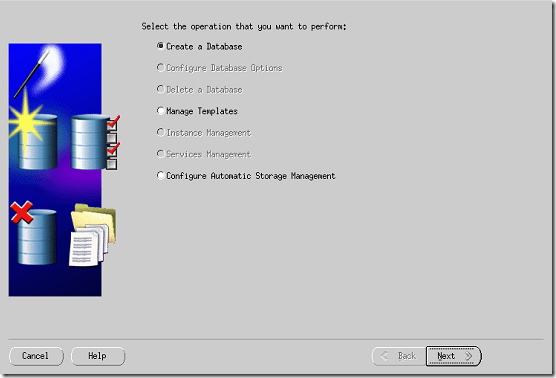 DBCA Create a Database
