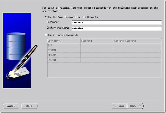 Specific Passwords for accounts