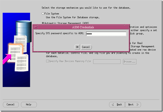 SYS password for ASM Alert