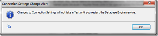 Microsoft SQL Server 2005 Connection Settings Change Alert