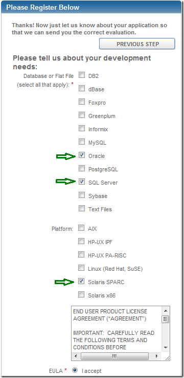 DataDirect Registration Region