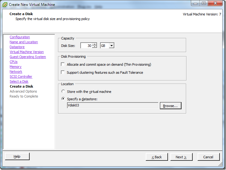 Create New Virtual Machine_Disk_Capacity