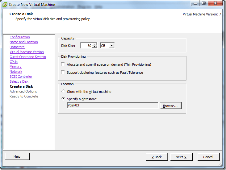 Create New Virtual Machine_Disk_Capacity