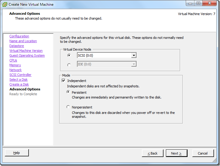 Create New Virtual Machine_Virtual_Device_node