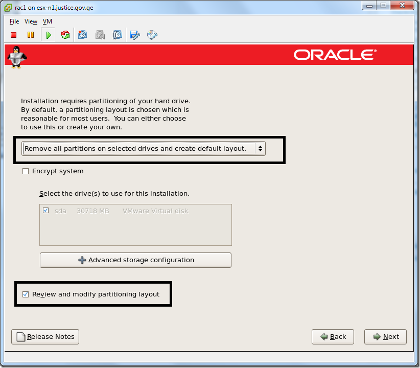 Virtual Machine_Enterprise_Linux_Setup_partition