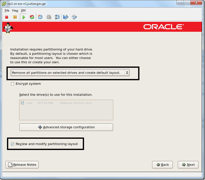 Virtual Machine_Enterprise_Linux_Setup_partition