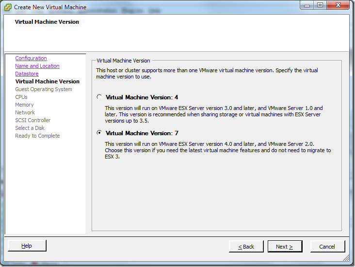 Create New Virtual Machine_Version
