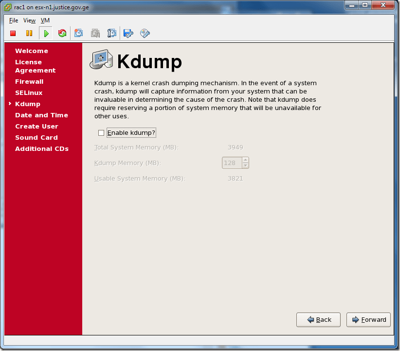 Virtual Machine_Enterprise_Linux_Setup_Kdump
