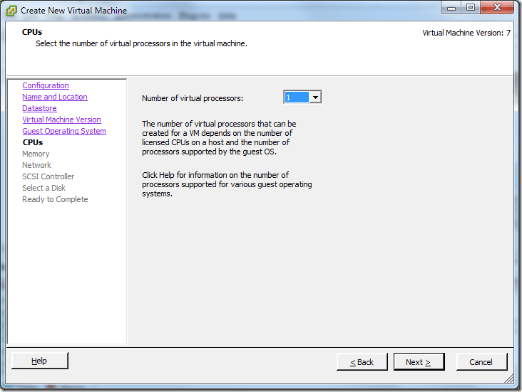 Create New Virtual Machine_Processors