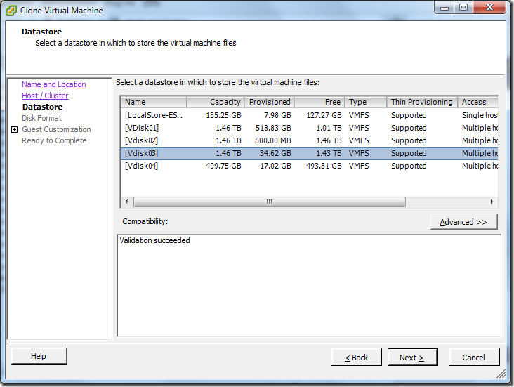 Clone Virtual Machine_Datastore
