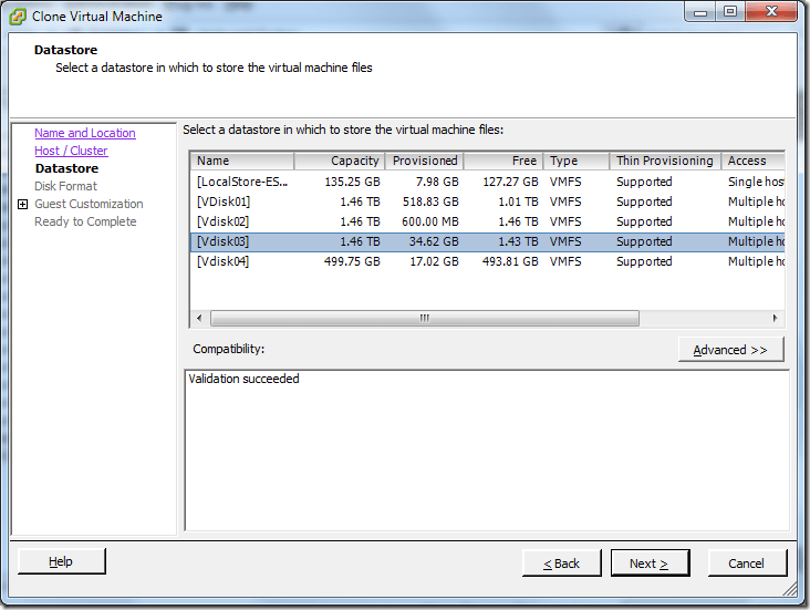 Clone Virtual Machine_Datastore