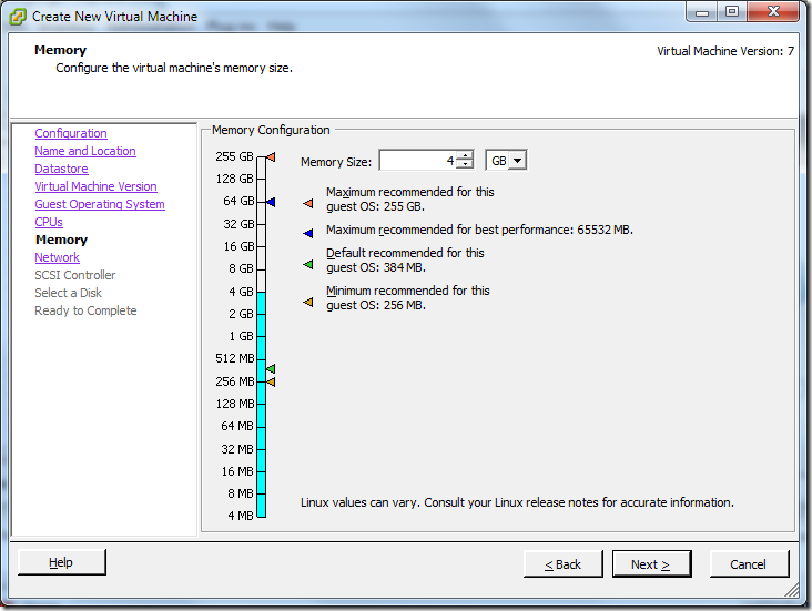 Create New Virtual Machine_Memory