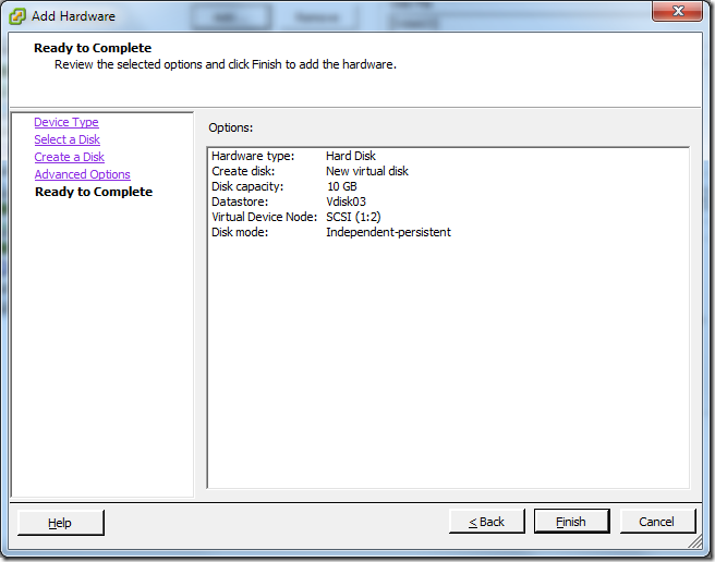 Virtual Machine_Add_Hard_Disk_Summary