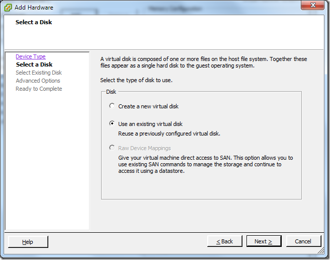 Virtual Machine_Add_Hard_Disk_Existing